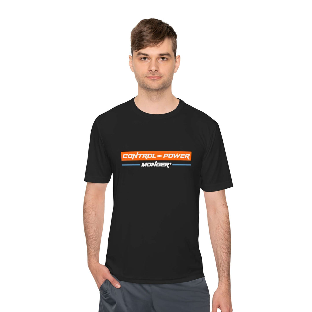 Control > Power Monger Unisex Moisture Wicking Tee - Control Your Power, Athletic Shirt, Workout Gear, Fitness Apparel, Sportswear, Gift for Him/Her