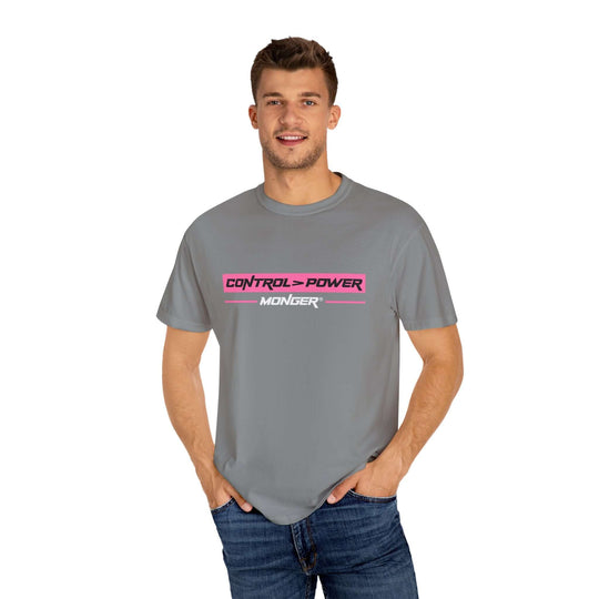 Control > Power Monger Unisex Garment-Dyed T-shirt | Trendy Graphic Tee, Gift for Men & Women, Streetwear, Casual Outfit, Cool Style