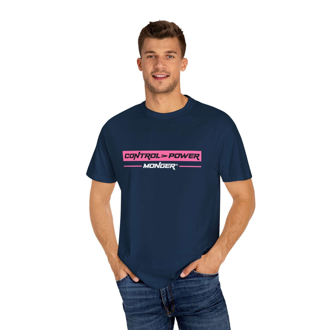 Control > Power Monger Unisex Garment-Dyed T-shirt | Trendy Graphic Tee, Gift for Men & Women, Streetwear, Casual Outfit, Cool Style