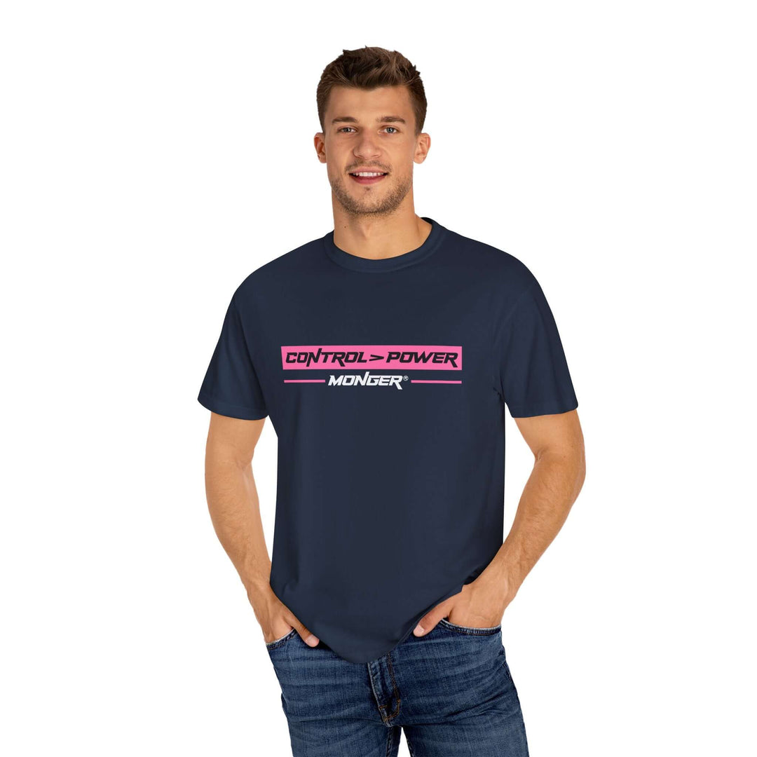 Control > Power Monger Unisex Garment-Dyed T-shirt | Trendy Graphic Tee, Gift for Men & Women, Streetwear, Casual Outfit, Cool Style
