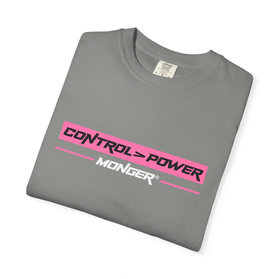 Control > Power Monger Unisex Garment-Dyed T-shirt | Trendy Graphic Tee, Gift for Men & Women, Streetwear, Casual Outfit, Cool Style