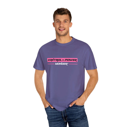 Control > Power Monger Unisex Garment-Dyed T-shirt | Trendy Graphic Tee, Gift for Men & Women, Streetwear, Casual Outfit, Cool Style