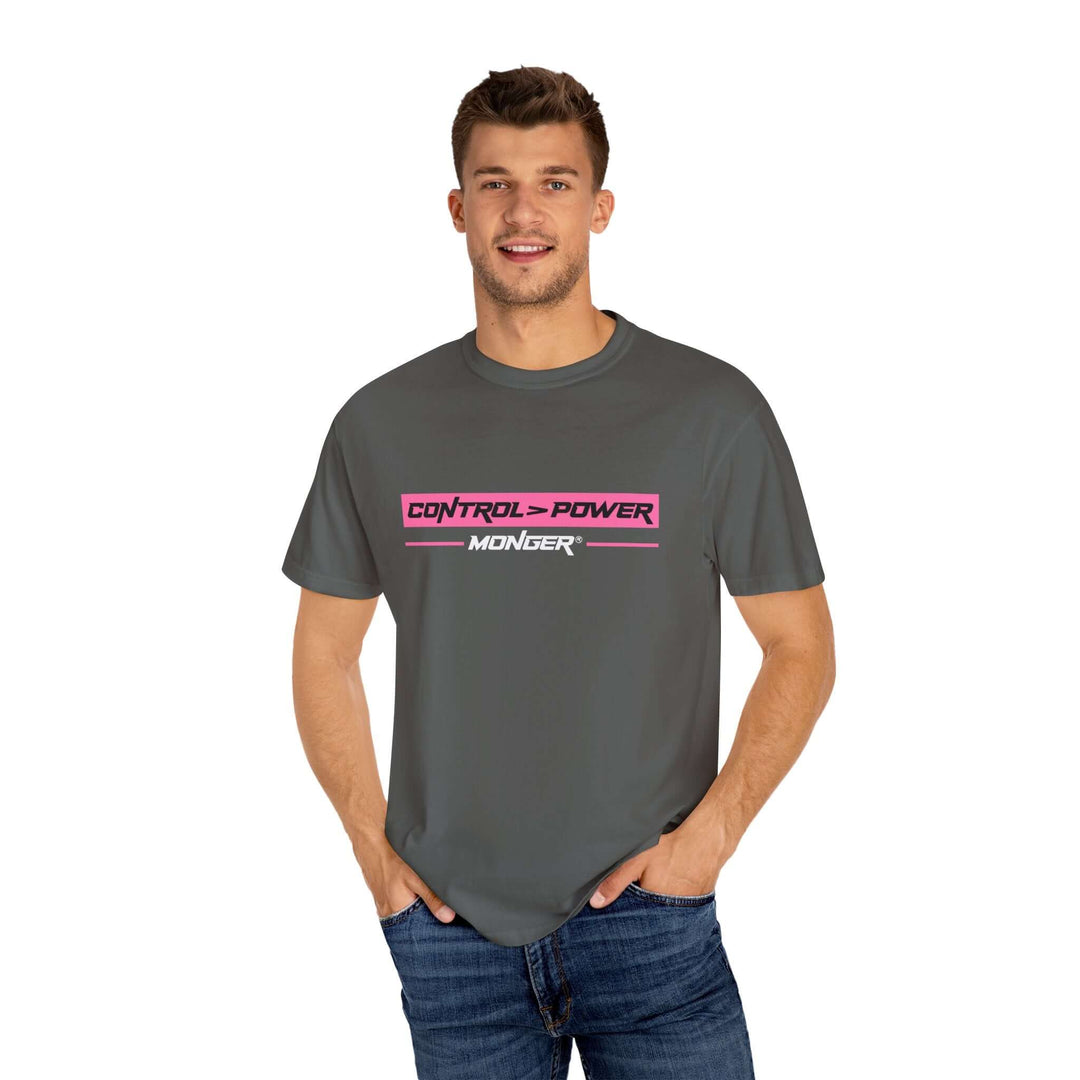 Control > Power Monger Unisex Garment-Dyed T-shirt | Trendy Graphic Tee, Gift for Men & Women, Streetwear, Casual Outfit, Cool Style