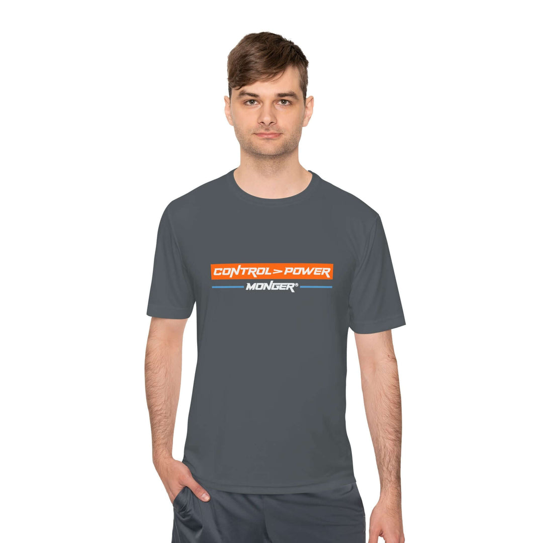 Control > Power Monger Unisex Moisture Wicking Tee - Control Your Power, Athletic Shirt, Workout Gear, Fitness Apparel, Sportswear, Gift for Him/Her