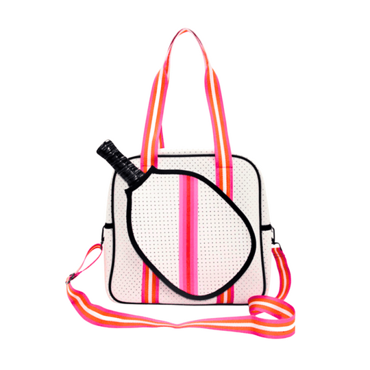 Pickleball Bags White & Hot Pink