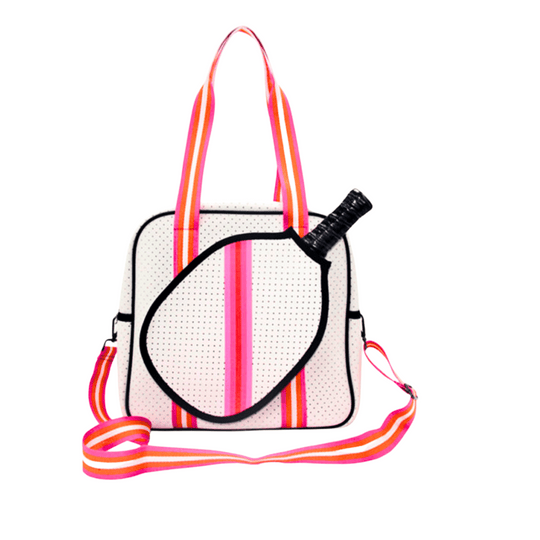 Bolsas Pickleball blancas y rosas fuertes